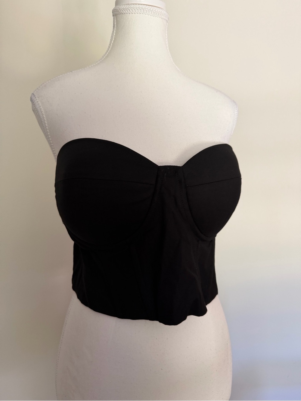 Princess Polly Black Strapless Bustier Crop Top